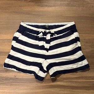 LOFT Navy and White Striped Women’s Shorts Nautical Coastal